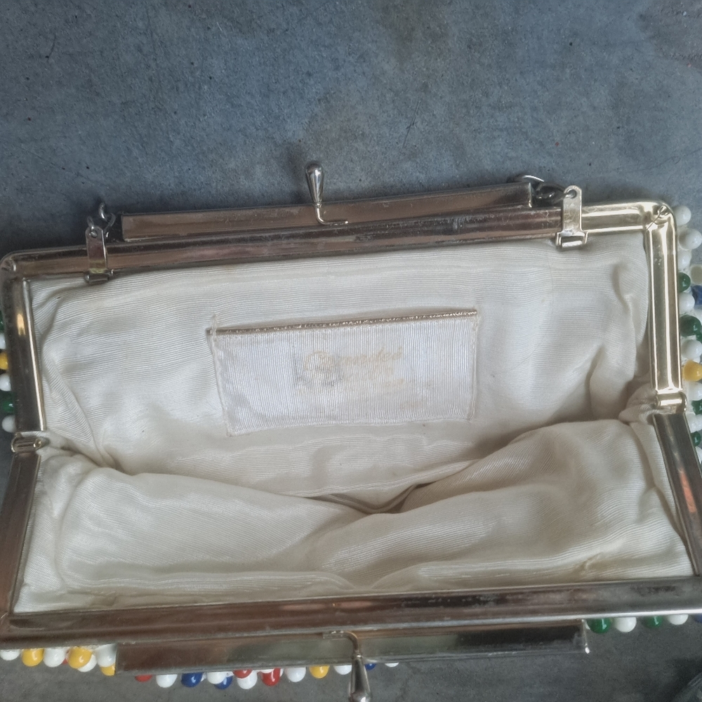 Vintage 1950's Bubble Beads Purse Yellow, Red, & Geen Handbag - Picture 12 of 12